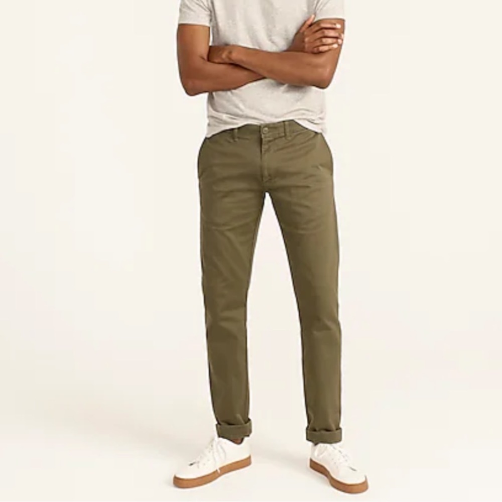 J crew 484 slim stretch chino pants catskill green